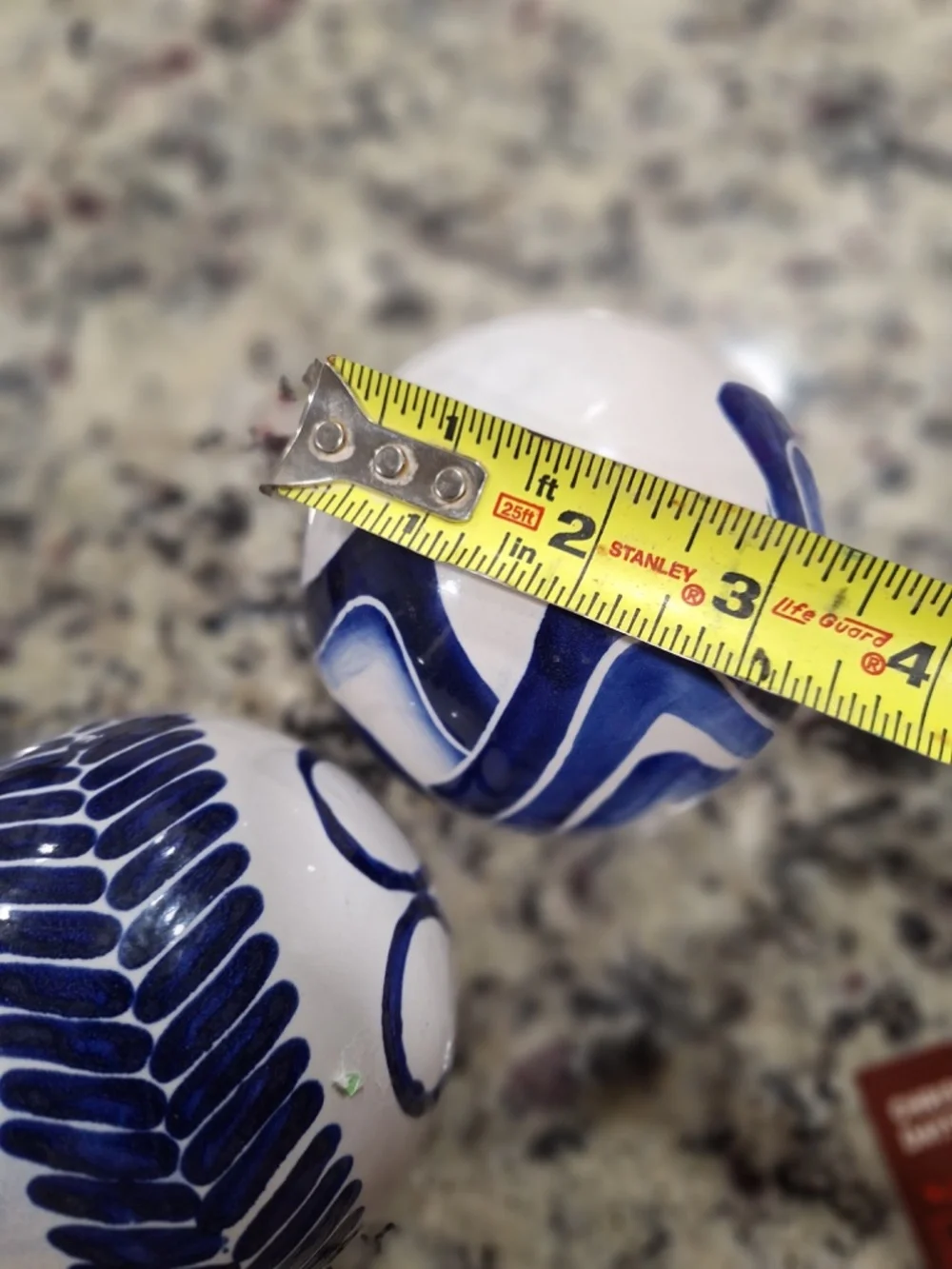 Pier 1 Imports Blue And White Porcelain Balls Decor Ceramic 2 Pcs